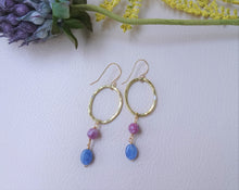 Load image into Gallery viewer, Open Oval gemstone earrings