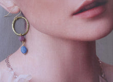 Load image into Gallery viewer, Open Oval gemstone earrings
