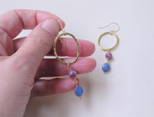 Load image into Gallery viewer, Open Oval gemstone earrings