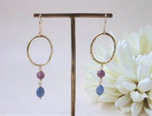 Load image into Gallery viewer, Open Oval gemstone earrings