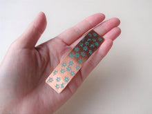 Load image into Gallery viewer, Caribbean Green Floral Barrette, Rectangle Hair Clips.