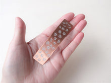 Load image into Gallery viewer, Rectangle Hair Clip, White Hand Stamped Floral Hair Barrette.