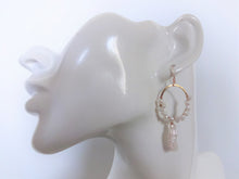 Load image into Gallery viewer, Pearl Hoop Earrings, Keshi Pearl, Bridal Pearl Jewelry.