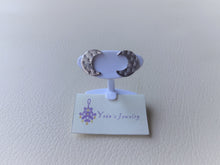 Load image into Gallery viewer, Silver Crescent Moon Studs, Hand Stamped Earrings.