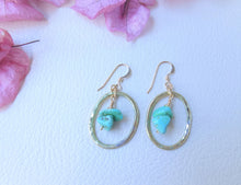 Load image into Gallery viewer, Turquoise in Circle Dangle Earrings