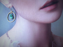Load image into Gallery viewer, Turquoise in Circle Dangle Earrings