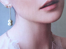 Load image into Gallery viewer, Akoya Pearl Chain Drop Earrings