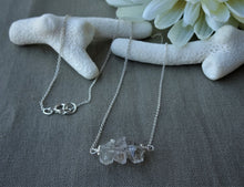 Load image into Gallery viewer, Herkimer Diamond Silver Bar Necklace
