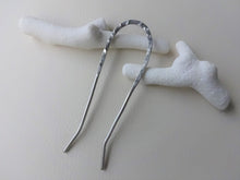 Load image into Gallery viewer, Silver Metal Hair Pin, Hammered Textured, Forged Hair Jewelry.