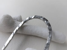 Load image into Gallery viewer, Silver Metal Hair Pin, Hammered Textured, Forged Hair Jewelry.