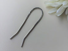 Load image into Gallery viewer, Silver Metal Hair Pin, Hammered Textured, Forged Hair Jewelry.