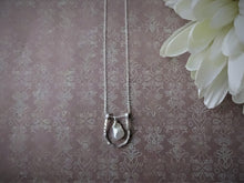 Load image into Gallery viewer, Keshi Pearl Horseshoe Necklace, Silver or Gold 
