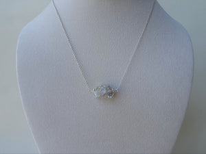 Herkimer Diamond Silver Bar Necklace