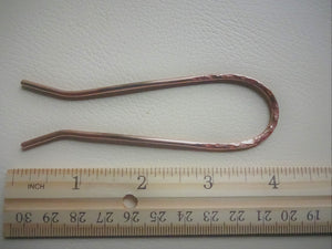 Copper Hair Fork, Metal Hair Pin, Forged Shawl Pin.
