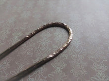 Load image into Gallery viewer, Copper Hair Fork, Metal Hair Pin, Forged Shawl Pin.