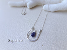 Load image into Gallery viewer, Horseshoe Necklace, Choose your Stone and Metal