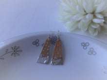 Load image into Gallery viewer, Gold Hand Stamped Earrings with Silver Accent