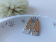Load image into Gallery viewer, Gold Hand Stamped Earrings with Silver Accent