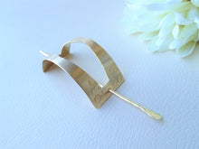 Load image into Gallery viewer, Gold Hair Slide, Brass Hair Cuff