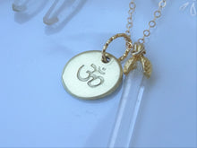 Load image into Gallery viewer, Crystal Point Om Necklace, Raw Stone Jewelry