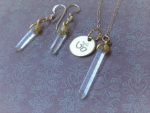 Load image into Gallery viewer, Crystal Point Om Necklace, Raw Stone Jewelry