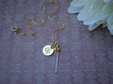 Load image into Gallery viewer, Crystal Point Om Necklace, Raw Stone Jewelry