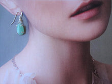 Load image into Gallery viewer, green jade earrings on model