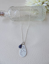 Load image into Gallery viewer, Starry Night Sapphire Pendant, Sterling Silver Teardrop Necklace