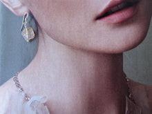 Load image into Gallery viewer, Rose Quartz Wire Wrapped Earrings, Raw Stone Earrings