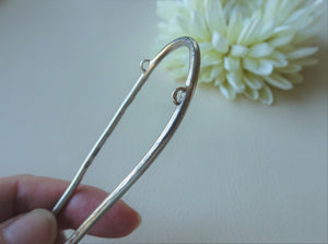 Brooch Converter, Brooch to Hair Pin, Silver Hammered Texture Pin