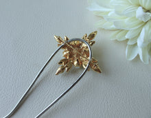 Load image into Gallery viewer, Brooch Converter, Brooch to Hair Pin, Silver Hammered Texture Pin
