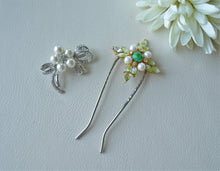 Load image into Gallery viewer, Brooch Converter, Brooch to Hair Pin, Silver Hammered Texture Pin