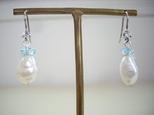Load image into Gallery viewer, Baroque Pearl Solitaire Earrings, Something Blue Earrings.