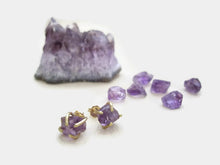 Load image into Gallery viewer, Peridot Sterling Silver Stud Earrings, Raw Stone Jewelry, Greenery Earrings.