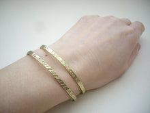 Load image into Gallery viewer, Narrow Brass Cuff, Stackable Cuff Bracelet.