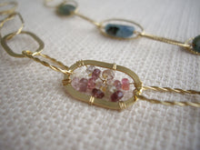 Load image into Gallery viewer, Pink Multi Spinel Bracelet With Gold-Filled Design Chain.