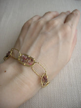 Load image into Gallery viewer, Pink Multi Spinel Bracelet With Gold-Filled Design Chain.