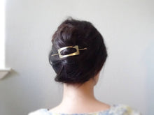 Load image into Gallery viewer, Gold Hair Slide, Brass Hair Cuff.