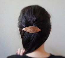 Load image into Gallery viewer, Leaf Barrette, Fall Leaf Copper Hair Clip