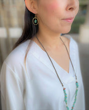 Load image into Gallery viewer, Turquoise Blue Suede Cord Necklace, Adjustable Long Necklace