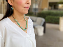 Load image into Gallery viewer, Turquoise Blue Suede Cord Necklace, Adjustable Long Necklace