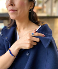 Load image into Gallery viewer, Silver Kyanite Wide Band Ring, Adjustable Wrap Ring