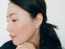 Load image into Gallery viewer, Hand stamped Crescent Moon earrings.