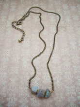Load image into Gallery viewer, Raw Stone Bar Necklace, Labradorite, Herkimer Diamond Jewelry.