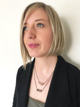 Load image into Gallery viewer, Raw Stone Bar Necklace, Labradorite, Herkimer Diamond Jewelry.