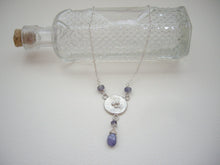 Load image into Gallery viewer, Poppy Tanzanite Necklace, December Birthstone Gift, Circle Sterling Silver Pendant.