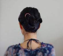 Load image into Gallery viewer, Copper Hair Fork, Metal Hair Pin, Forged Shawl Pin.