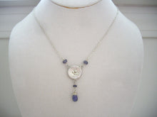Load image into Gallery viewer, Poppy Tanzanite Necklace, December Birthstone Gift, Circle Sterling Silver Pendant.