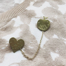 Load image into Gallery viewer, Gold Heart Pin Brooch, Small Brooch, Cute Hat pin.