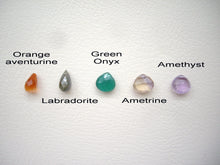 Load image into Gallery viewer, Lotus Flower Hand Stamped Necklace, Disk Pendant, Choose Your Stone.